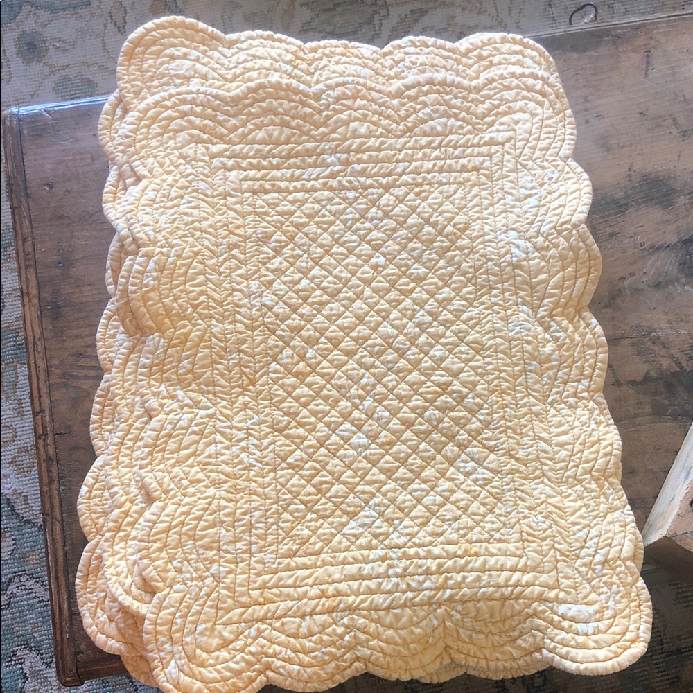 10 French Provencal style quilted placemats 13” by 17. Cotton